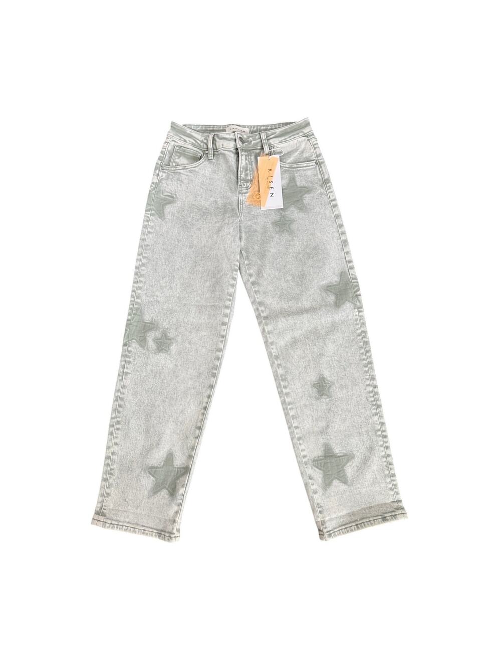 Risen Jeans Wide Leg Star Print Denim